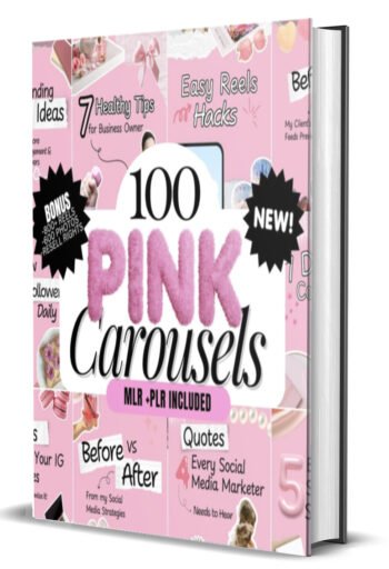 100 Aesthetic Pink Instagram Carousel Templates | Editable Canva PLR MRR